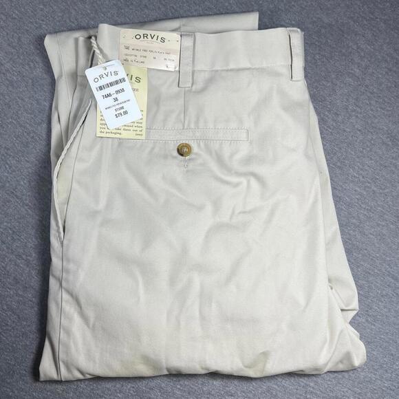 Orvis Other - Orvis RN: 70534 Wrinkle-Free Men’s Size 38 Cotton Poplin Plain Pants Stone